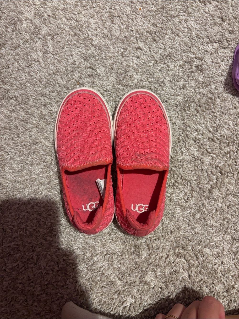 UGG Kids Coral Slip-On Knit Sneakers